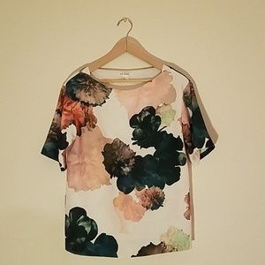 Club Monaco lined Floral blouse size M